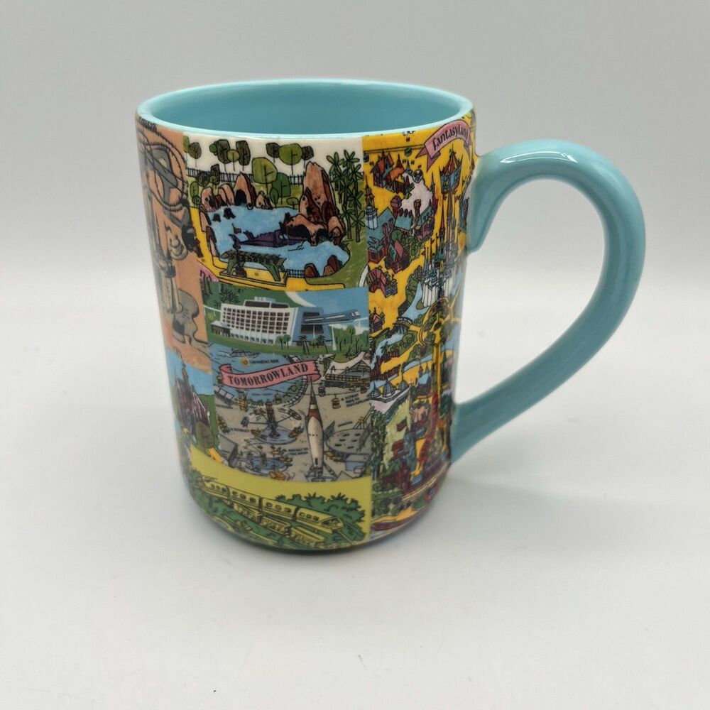 Disneyland Park Map Coffee Mug Matterhorn, Fantasyland, Tomorrowland